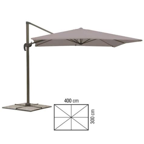 parasol leroy merlin 4x3|Parasol excentré rectangulaire 4x3m taupe .